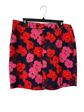 MEN’S G/FORE Navy Red and Pink Floral Print Dress Shorts 33